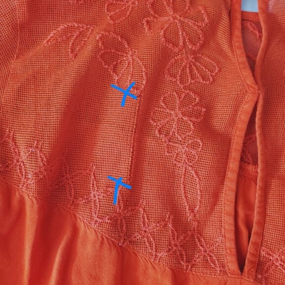 Jessica Simpson "Kalypso" Flare Sleeve Embroidered Boho Top In Blood Ora… - Picture 15 of 16